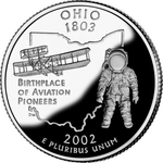 Реверс 25 центов 2002 года. Огайо, Соединённые Штаты Америки