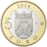 Аверс 5 евро 2014 года. Карелия (Кукушка), Финляндия