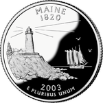 Реверс 25 центов 2003 года. Мэн, Соединённые Штаты Америки