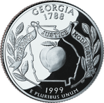 Реверс 25 центов 1999 года. Джорджия, Соединённые Штаты Америки