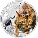 Реверс 1 доллар Ниуэ 2014 года. Бенгальская кошка, Ниуэ