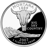 Реверс 25 центов 2007 года. Монтана, Соединённые Штаты Америки