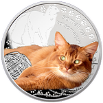 Реверс 1 доллар Ниуэ 2015 года. Сомалийская кошка, Ниуэ