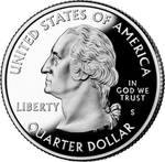 Аверс 25 центов 1999 года. Пенсильвания, Соединённые Штаты Америки