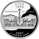 Реверс 25 центов 2007 года. Юта, Соединённые Штаты Америки