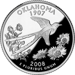 Реверс 25 центов 2008 года. Оклахома, Соединённые Штаты Америки