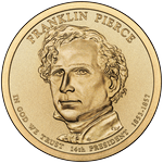 Аверс 1 доллар 2010 года. Франклин Пирс, Соединённые Штаты Америки