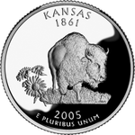 Реверс 25 центов 2005 года. Канзас, Соединённые Штаты Америки