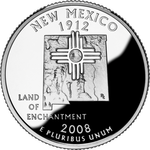 Реверс 25 центов 2008 года. Нью-Мексико, Соединённые Штаты Америки