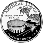 Реверс 25 центов 2009 года. Американское Самоа, Соединённые Штаты Америки