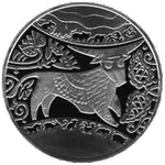 Реверс 5 гривен 2009 года. Год быка, Украина