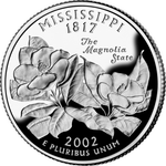 Реверс 25 центов 2002 года. Миссисипи, Соединённые Штаты Америки
