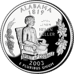 Реверс 25 центов 2003 года. Алабама, Соединённые Штаты Америки