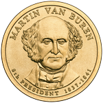Аверс 1 доллар 2008 года. Мартин Ван Бюрен, Соединённые Штаты Америки