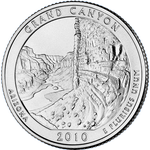 Реверс 25 центов 2010 года. Национальный парк Гранд-Каньон, США
