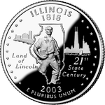 Реверс 25 центов 2003 года. Иллинойс, Соединённые Штаты Америки