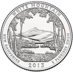 Реверс 25 центов 2013 года. Национальный лес Белые горы, США