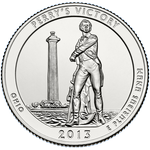 Реверс 25 центов 2013 года. Международный мемориал мира, США