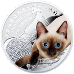 Реверс 1 доллар Ниуэ 2014 года. Сиамская кошка, Ниуэ