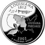 Реверс 25 центов 2002 года. Луизиана, Соединённые Штаты Америки