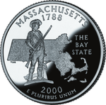 Реверс 25 центов 2000 года. Массачусетс, Соединённые Штаты Америки