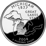 Реверс 25 центов 2004 года. Мичиган, Соединённые Штаты Америки