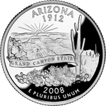 Реверс 25 центов 2008 года. Аризона, Соединённые Штаты Америки