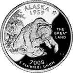 Реверс 25 центов 2008 года. Аляска, Соединённые Штаты Америки