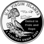 Реверс 25 центов 2009 года. Американские Виргинские острова, Соединённые Штаты Америки