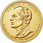Аверс 1 доллар 2016 года. Ричард Никсон, Соединённые Штаты Америки