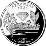Реверс 25 центов 2003 года. Арканзас, Соединённые Штаты Америки