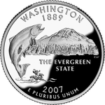 Реверс 25 центов 2007 года. Вашингтон, Соединённые Штаты Америки