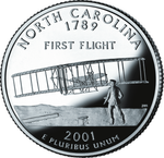 Реверс 25 центов 2001 года. Северная Каролина, Соединённые Штаты Америки