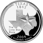 Реверс 25 центов 2004 года. Техас, Соединённые Штаты Америки