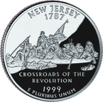 Реверс 25 центов 1999 года. Нью-Джерси, Соединённые Штаты Америки