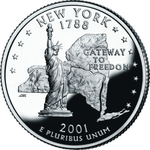Реверс 25 центов 2001 года. Нью-Йорк, Соединённые Штаты Америки