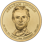 Аверс 1 доллар 2010 года. Авраам Линкольн, Соединённые Штаты Америки