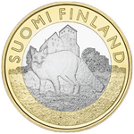Реверс 5 евро 2014 года. Исконная Финляндия (Лисица), Финляндия
