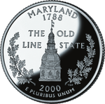 Реверс 25 центов 2000 года. Мэриленд, Соединённые Штаты Америки
