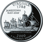 Реверс 25 центов 2000 года. Виргиния, Соединённые Штаты Америки