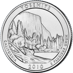 Реверс 25 центов 2010 года. Йосемитский национальный парк, США