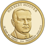 Аверс 1 доллар 2014 года. Герберт Гувер, Соединённые Штаты Америки
