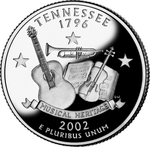 Реверс 25 центов 2002 года. Теннесси, Соединённые Штаты Америки