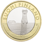 Реверс 5 евро 2015 года. Остроботния (Горностай), Финляндия