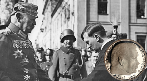Монета 5 рейхсмарок 1936 года. Пауль фон Гинденбург.